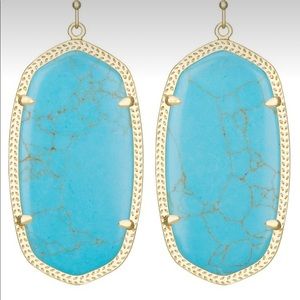Kendra Scott Danielle Earrings Gold and Aqua